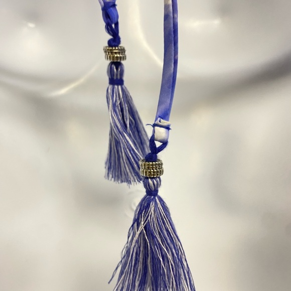 BECCA by Rebecca Virtue Sapphire Blue Crochet Tie Dye Bikini Top Swim - Picture 7 of 8